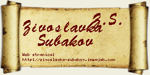 Živoslavka Subakov vizit kartica
